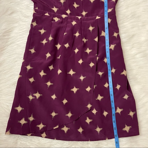 Madewell Inkbrush Starburst Silk Midi Dress Long Sleeve Size 6 - Picture 4 of 12